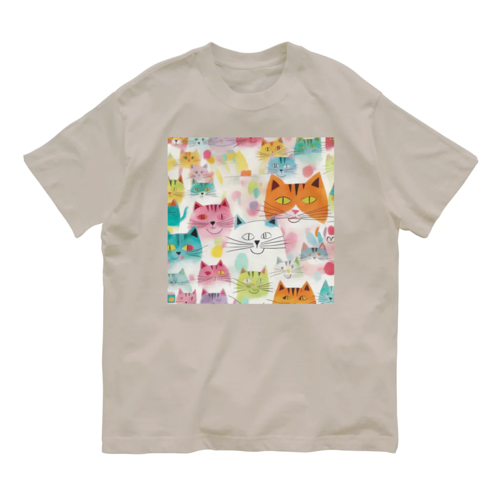 F2 Cat Design Shopのbeloved cats 002 オーガニックコットンTシャツ