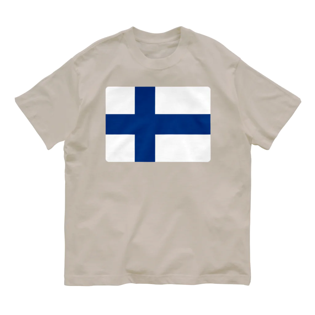 お絵かき屋さんのフィンランドの国旗 Organic Cotton T-Shirt