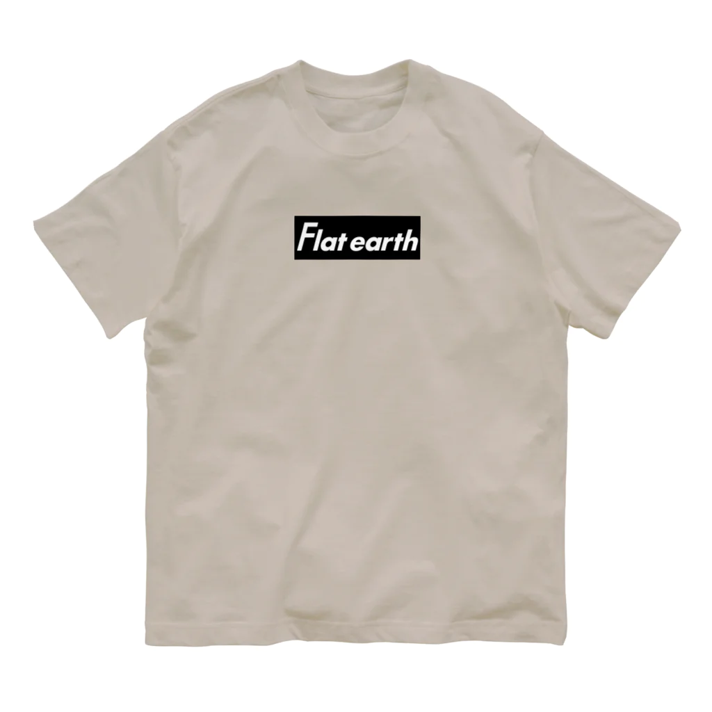 Mappila SHOPのFlatearth Box Logo (BLACK) フラットアース ボックスロゴ(ブラック) オーガニックコットンTシャツ