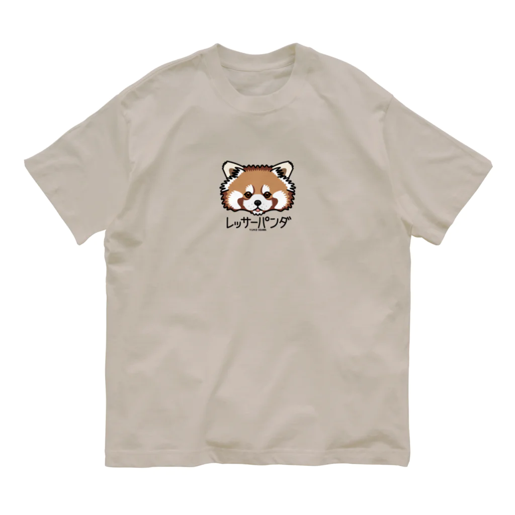 オガワユミエの09レッサーパンダ（キャラ） オーガニックコットンTシャツ