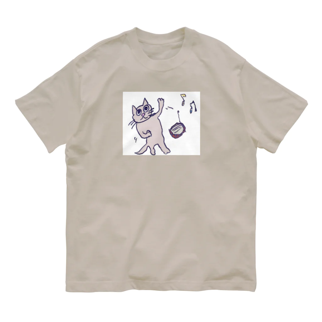 PAW WOW MEOWのダンシング★キャット オーガニックコットンTシャツ