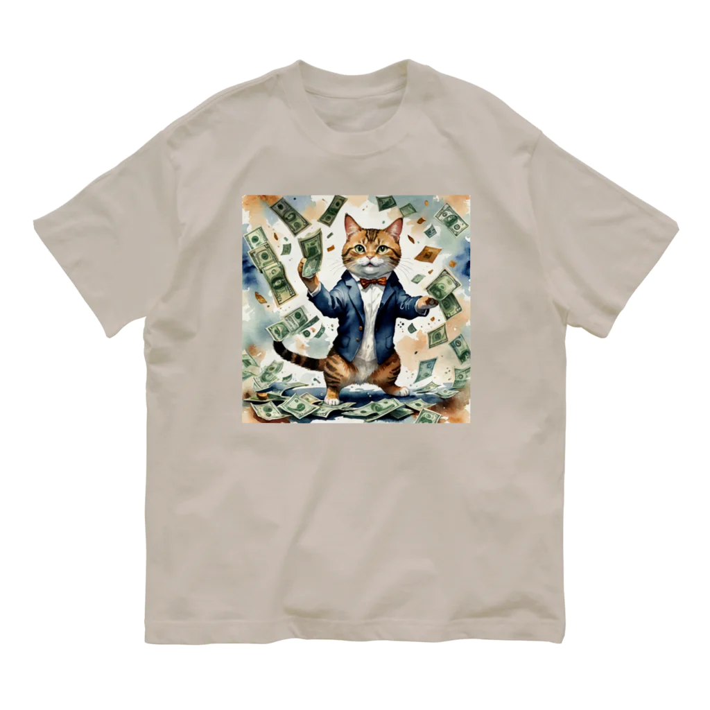 なむねこの猫社長 オーガニックコットンTシャツ