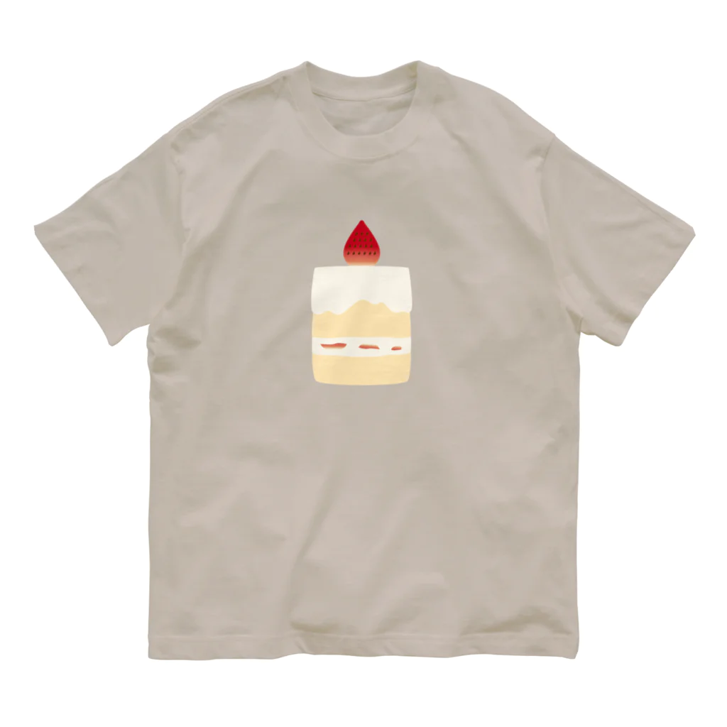 ぴんくのくまとおやつ時間のきゃんどるけーき オーガニックコットンTシャツ