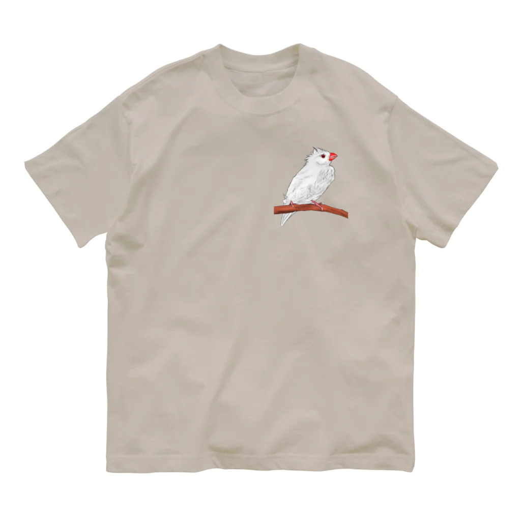 Lily bird（リリーバード）の水浴びした白文鳥さんグッズ Organic Cotton T-Shirt