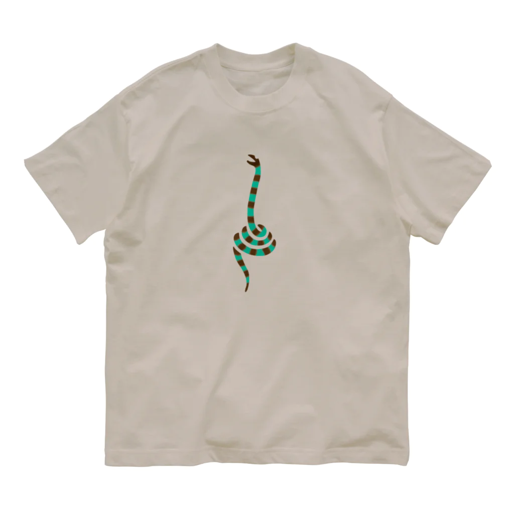 ツバメ堂のしましまのヘビ Organic Cotton T-Shirt