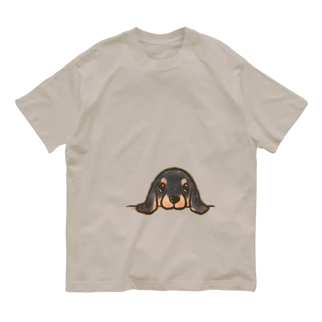 真希ナルセ（マキナル）のあごのせダックス（ブラタン） オーガニックコットンTシャツ