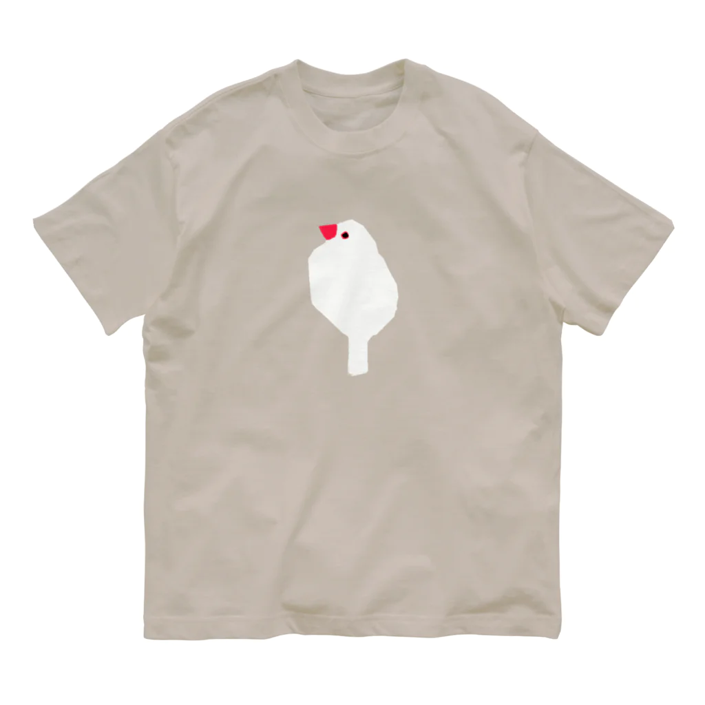 sucre usagi (スークレウサギ）の文鳥といっしょに オーガニックコットンTシャツ