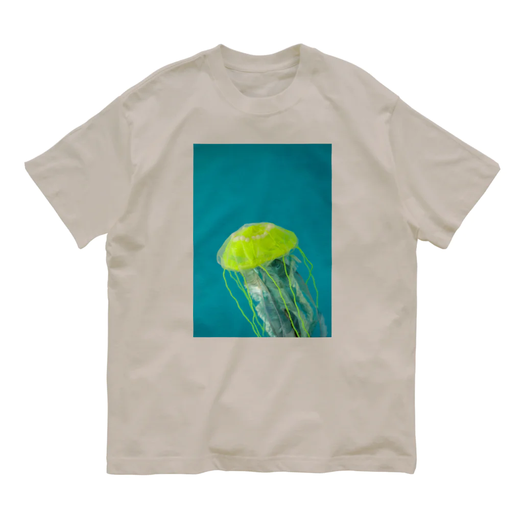 水島ひねのネオンクラゲ オーガニックコットンTシャツ