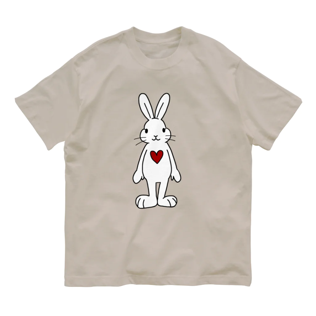 Mock’n Rollの熱いハートを宿したうさぎちゃん Organic Cotton T-Shirt