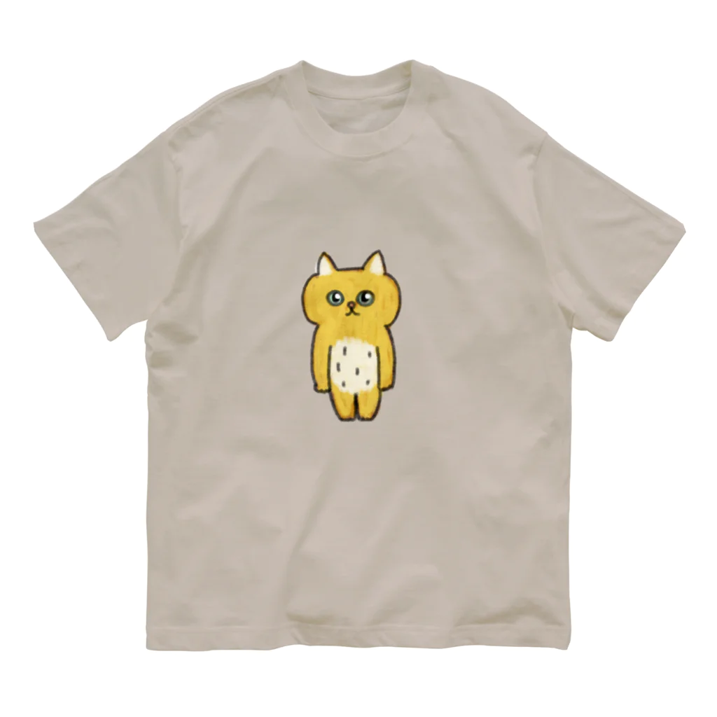 yuuhiのおみせのシュールなネコ オーガニックコットンTシャツ