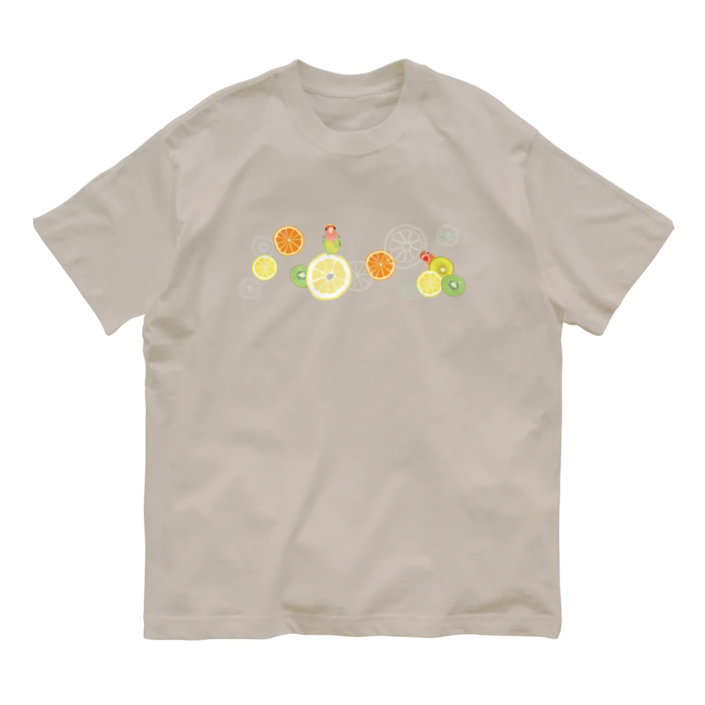 小桜森のラブバとフルーツ（横長） Organic Cotton T-Shirt