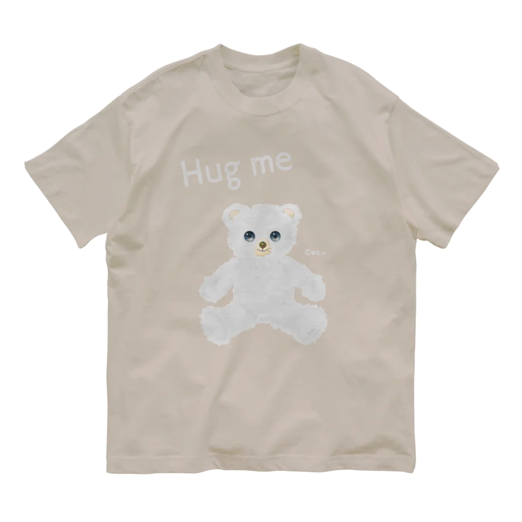 cocoartの雑貨屋さんの【Hug me】（白くま） オーガニックコットンTシャツ