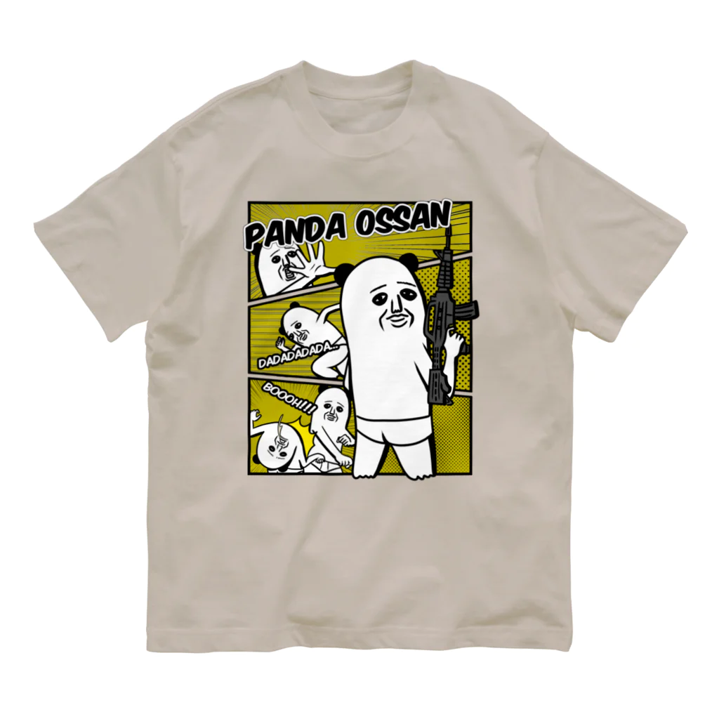 mamezoのPANDA OSSAN オーガニックコットンTシャツ