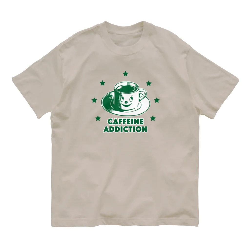 LONESOME TYPE ススのカフェイン中毒 (CAFFEINE ADDICTION：GREEN) オーガニックコットンTシャツ