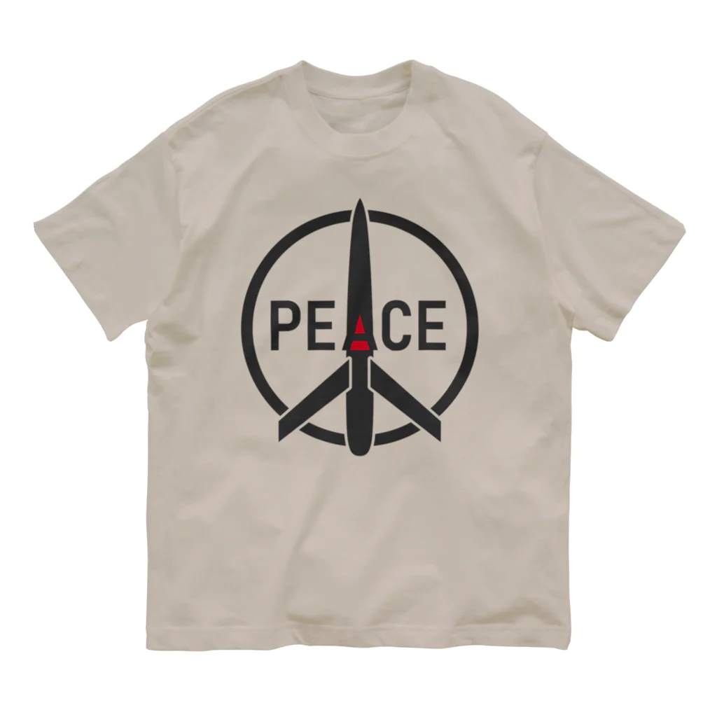 StudioチャカののPEACEミサイル オーガニックコットンTシャツ