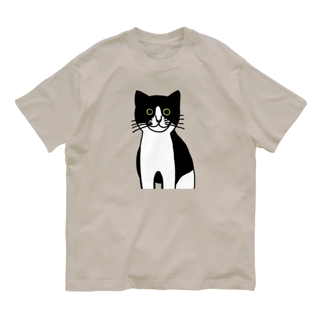 aiueoneko358のハチワレちゃん オーガニックコットンTシャツ