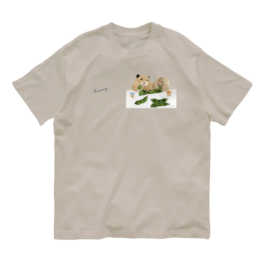 KAMAP ＆ Ricaの【KAMAP】枝豆とハムスター兄弟 オーガニックコットンTシャツ