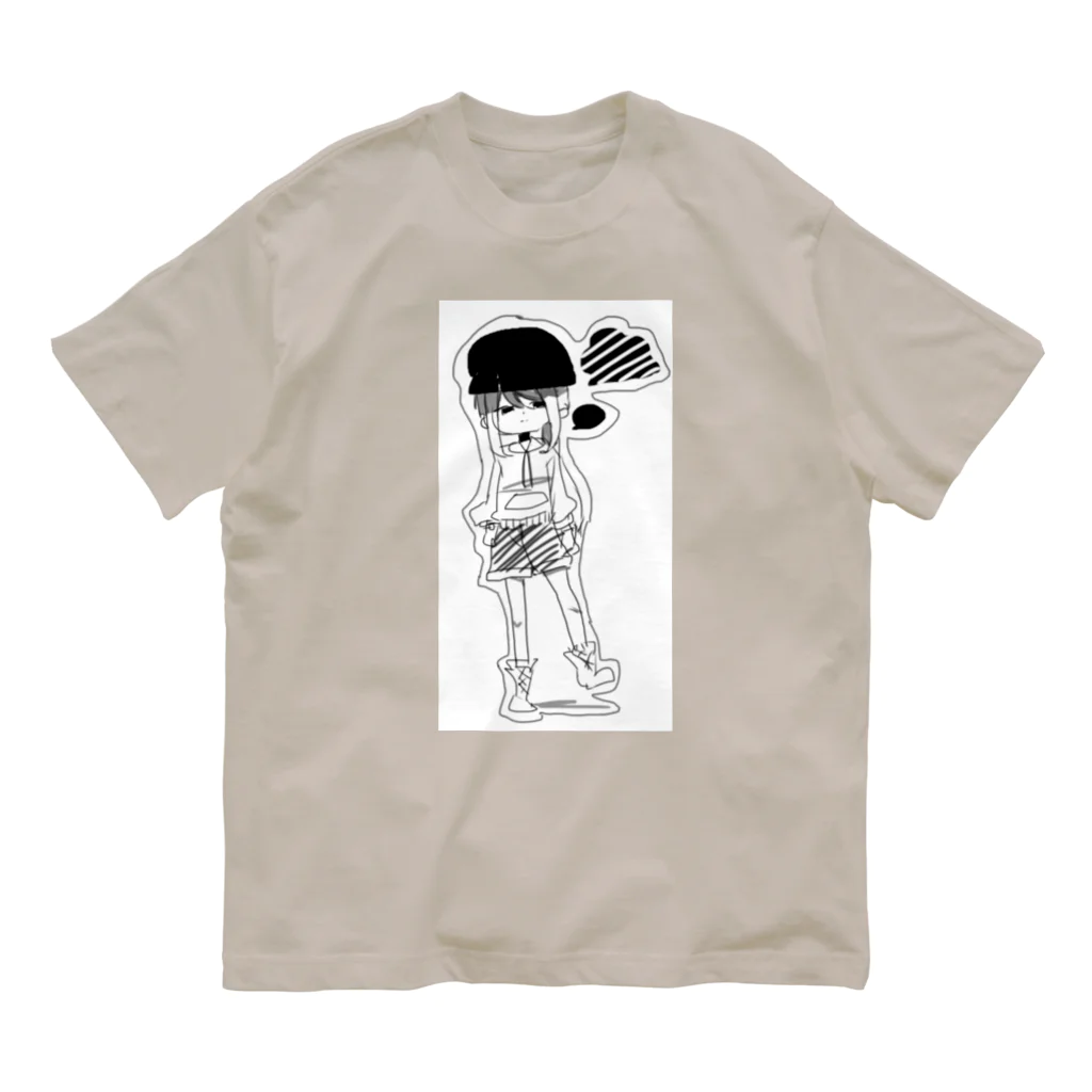 cotton roomの手描きラフ 無気力でゆるいTシャツ オーガニックコットンTシャツ