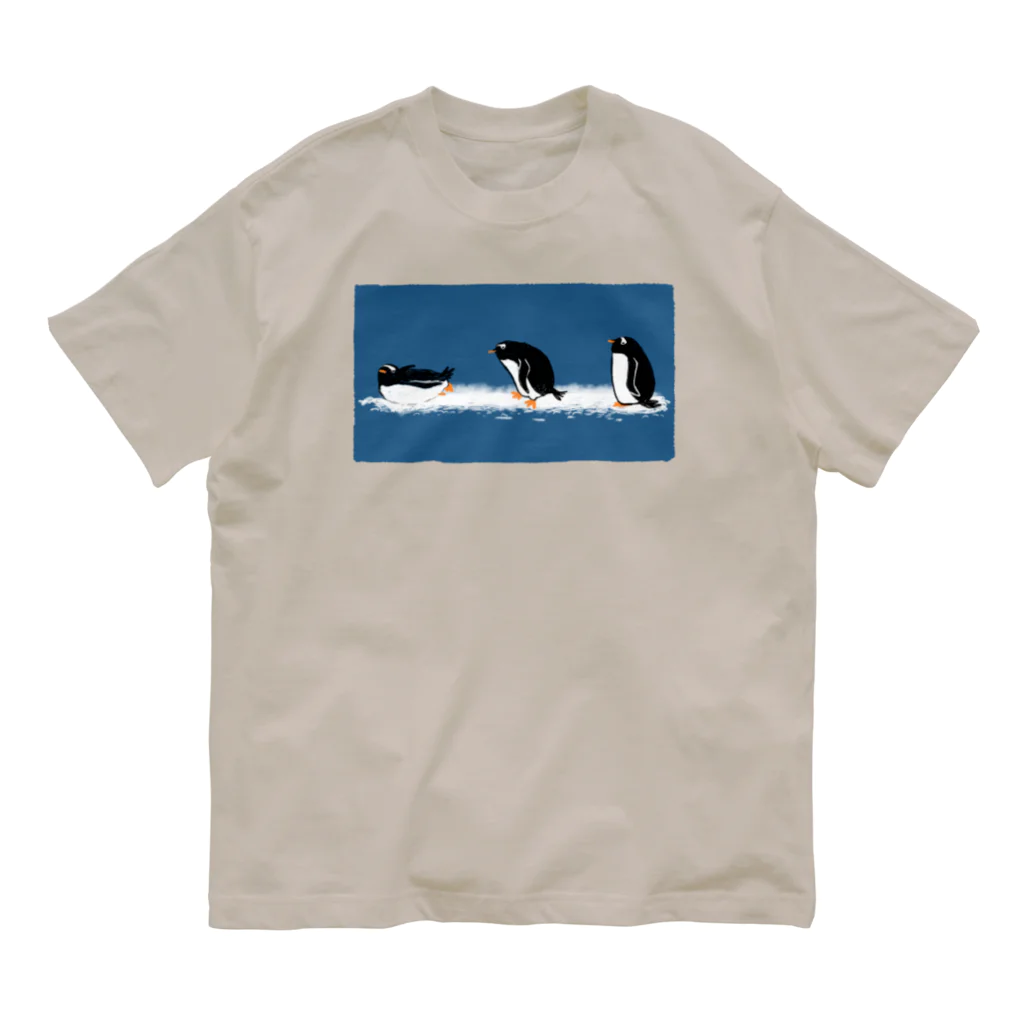 うめだのグッズショップのジェンツーペンギンのおさんぽ オーガニックコットンTシャツ