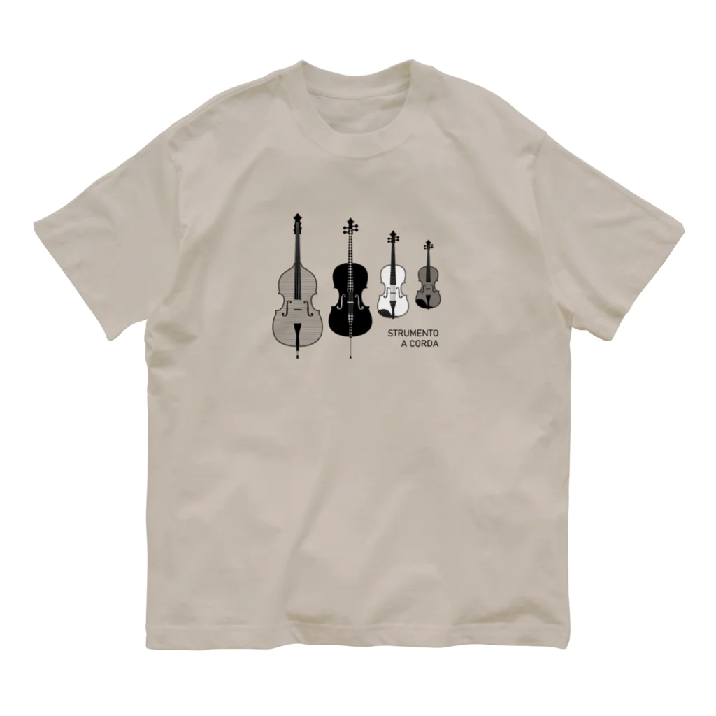 白黒専門店 ■□■□のQuartetto 弦楽器 オーガニックコットンTシャツ