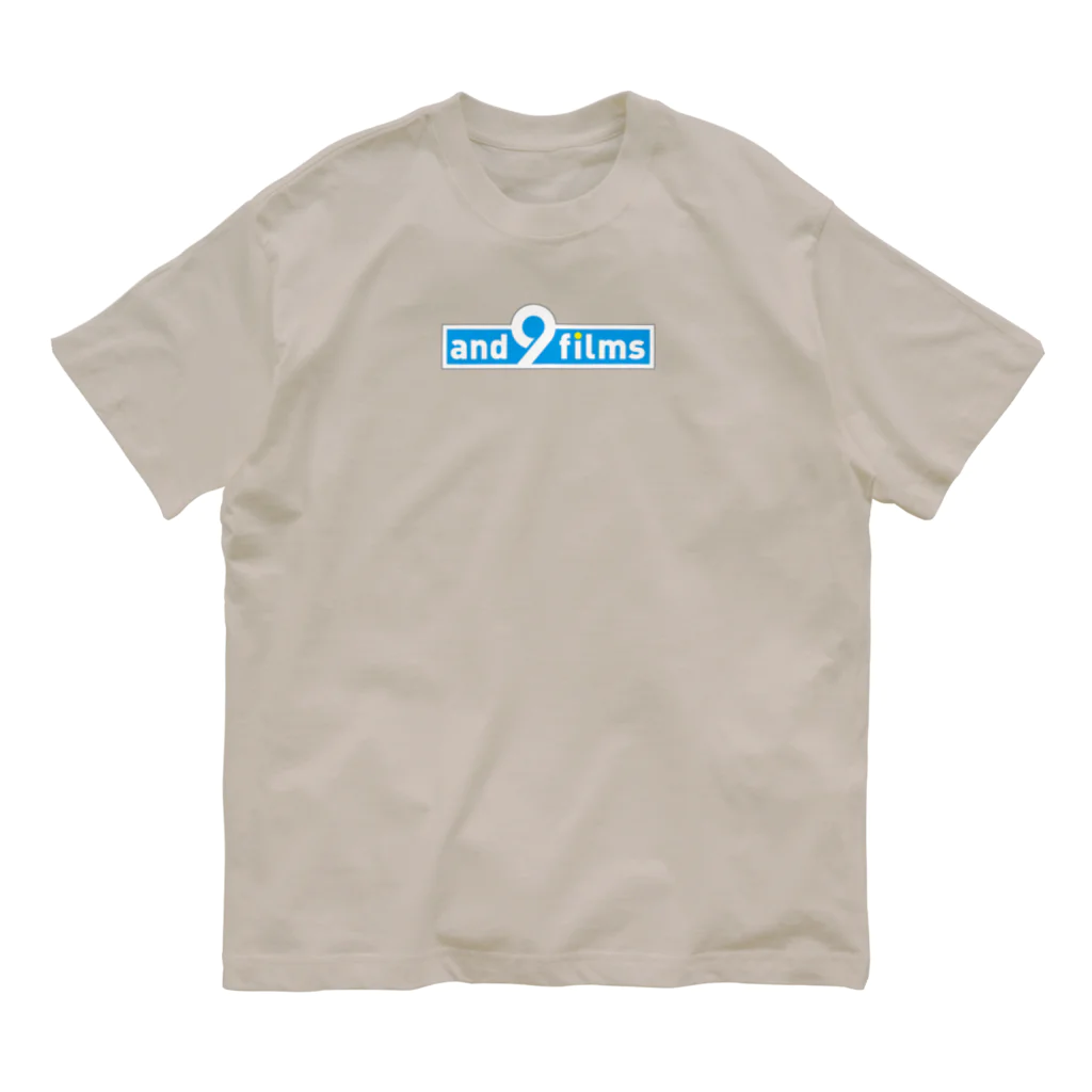 古見きゅう/ and 9 films オンラインショップ のアンドナインロゴ（BLUE）Tシャツ Organic Cotton T-Shirt