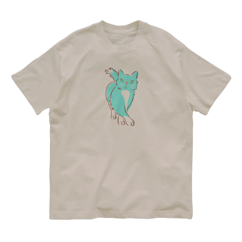 BeArtSuzumaruのチョコミントにゃんこ Organic Cotton T-Shirt