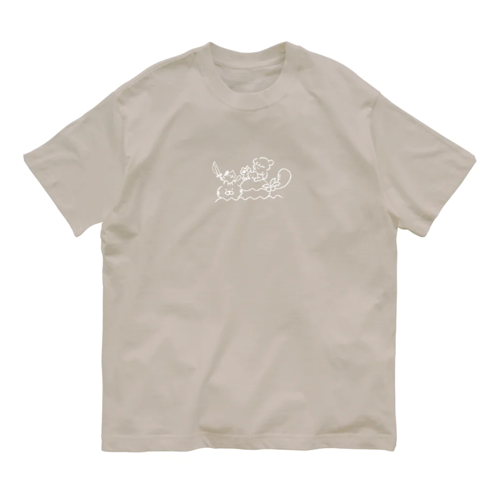 i m i / happyhomebody ： ）のもっちりもっちゃん島（白） Organic Cotton T-Shirt