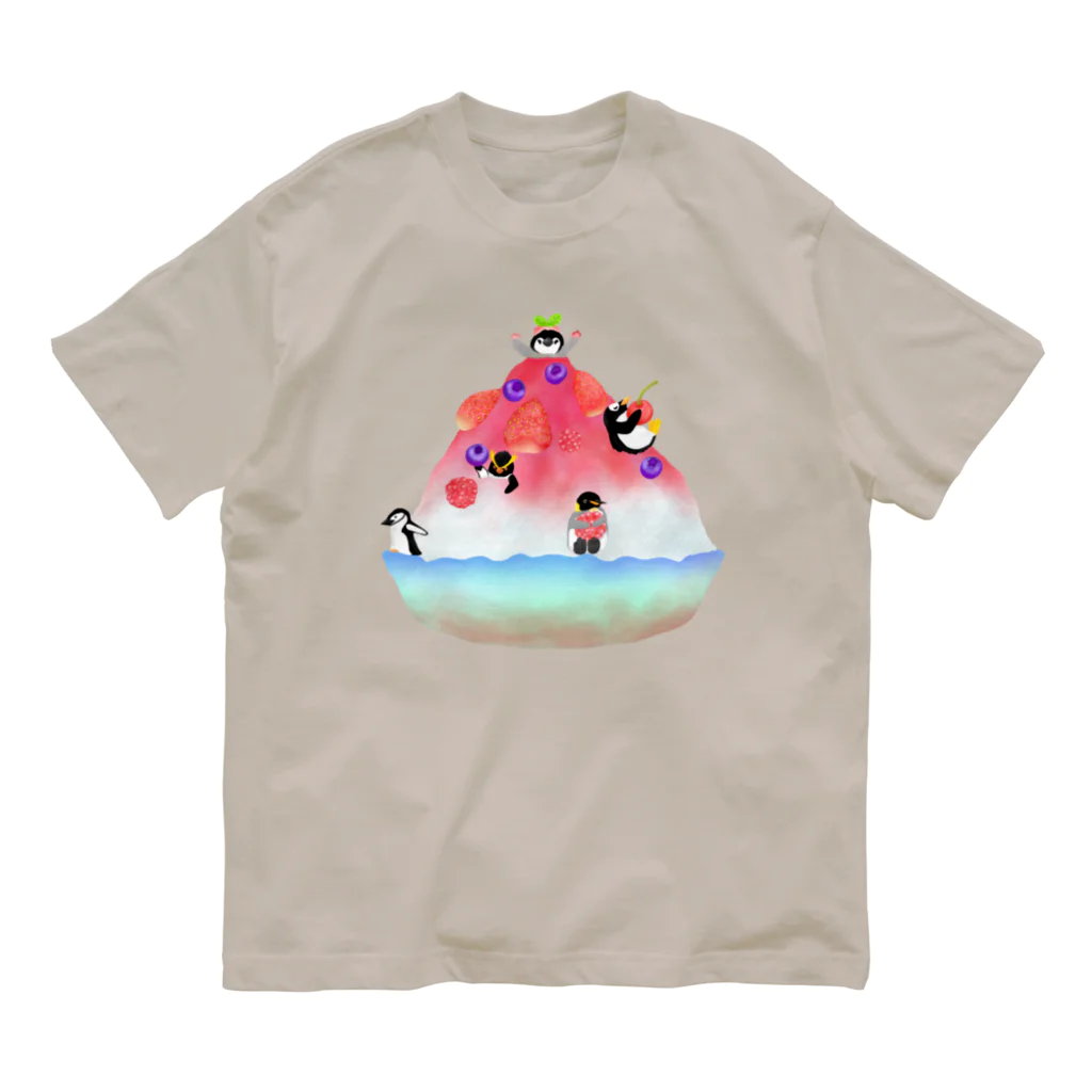 Lily bird（リリーバード）のかき氷とペンギンたち① オーガニックコットンTシャツ