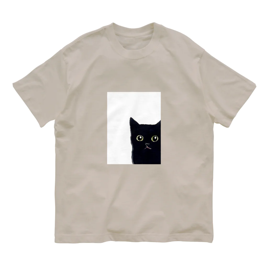 WAMI ARTの窓の黒猫 オーガニックコットンTシャツ