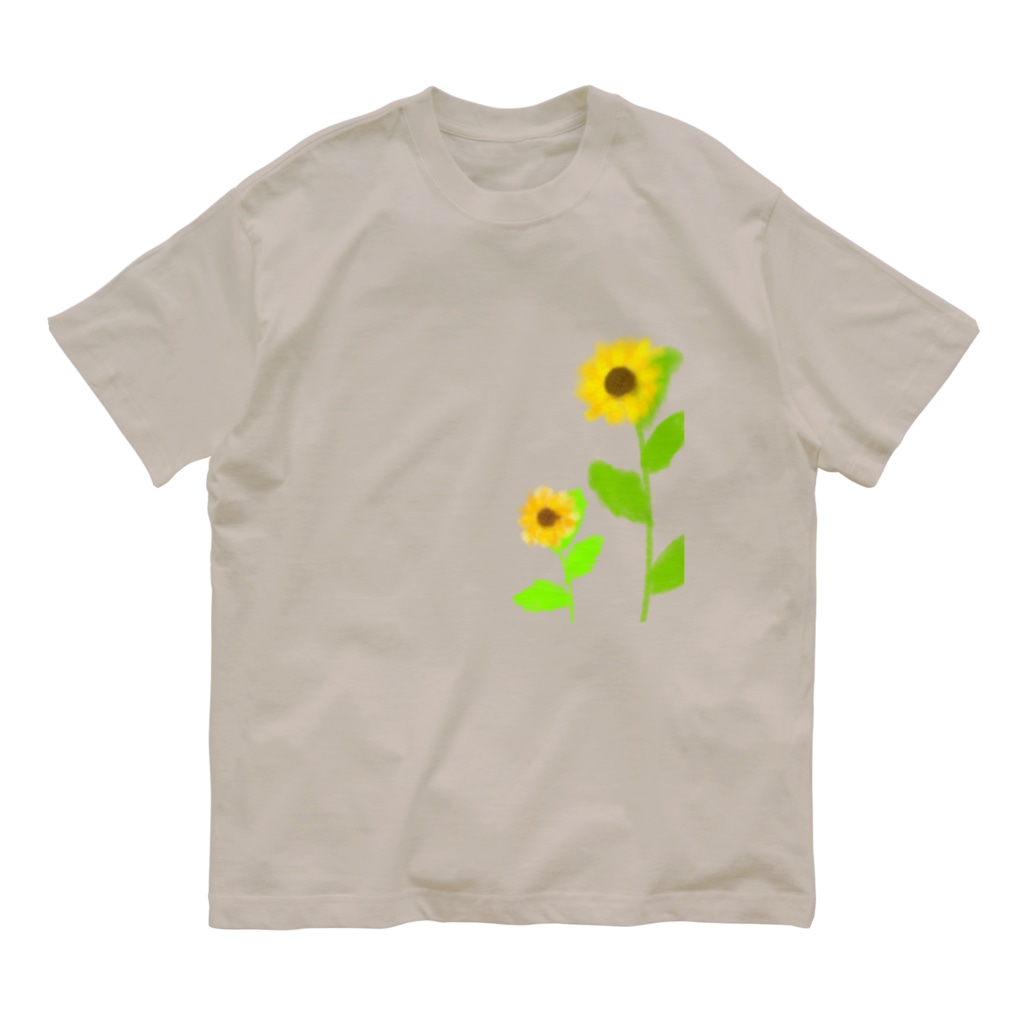 Lily bird（リリーバード）の風に揺れる向日葵 Organic Cotton T-Shirt