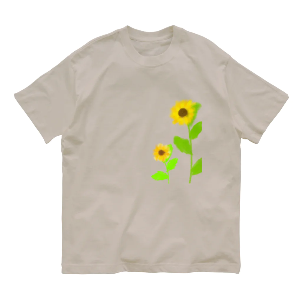 Lily bird（リリーバード）の風に揺れる向日葵 オーガニックコットンTシャツ