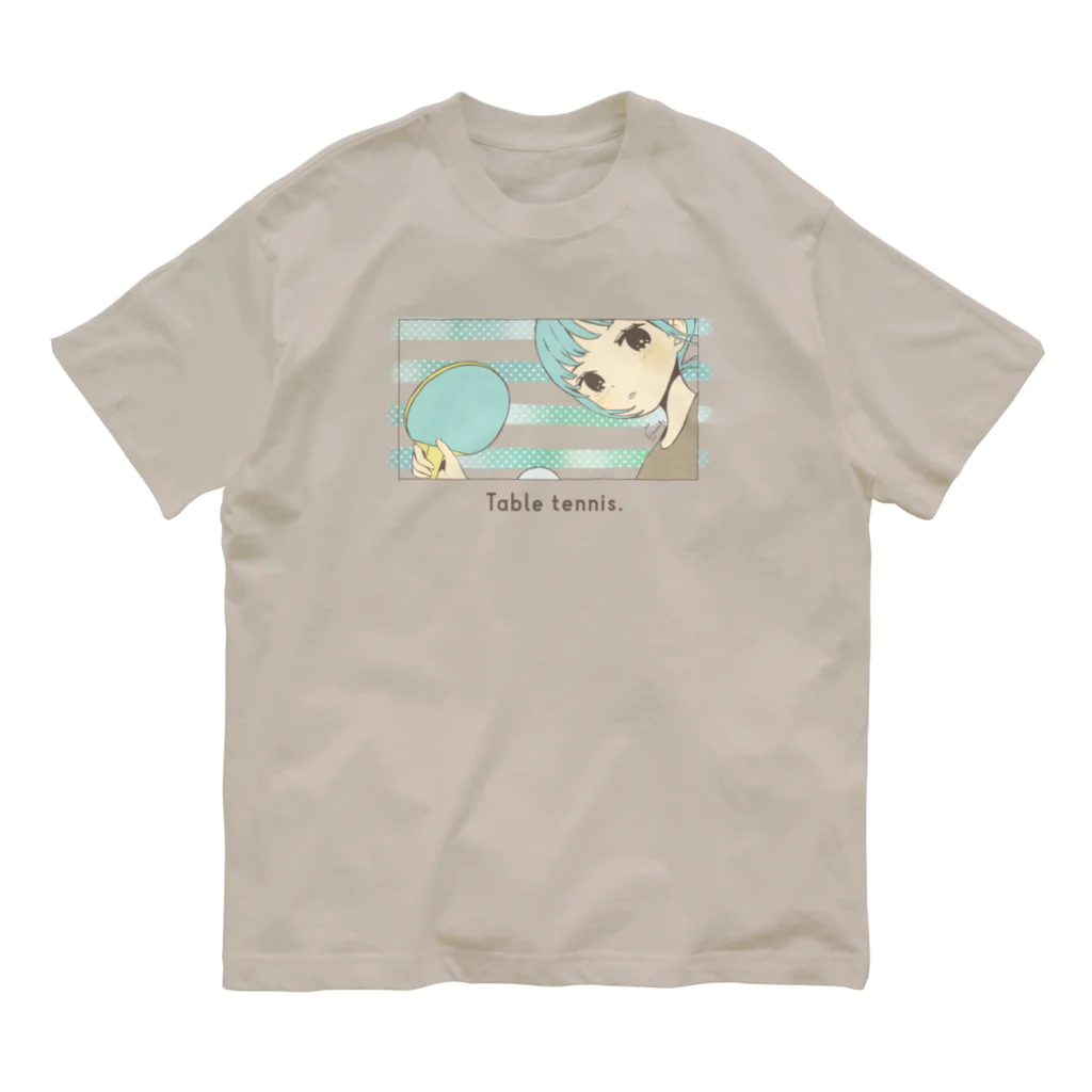 m_matsurikaのTable tennis. オーガニックコットンTシャツ