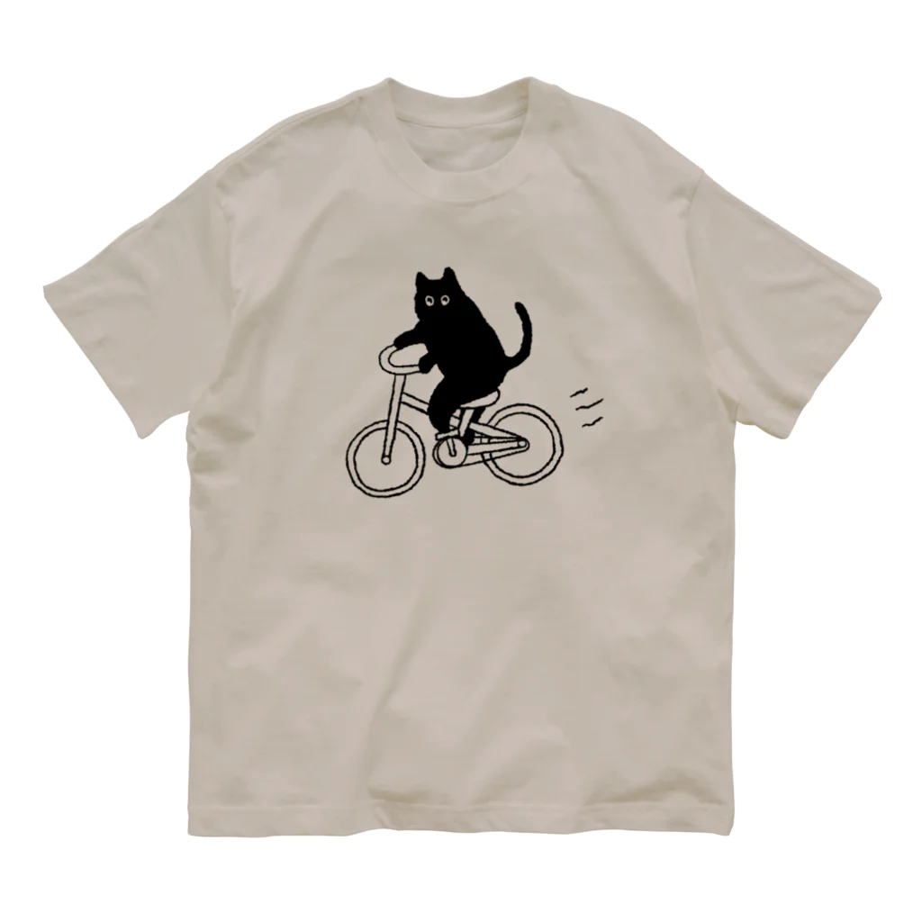 k_oの自転車に乗ったねこ Cycling cat オーガニックコットンTシャツ