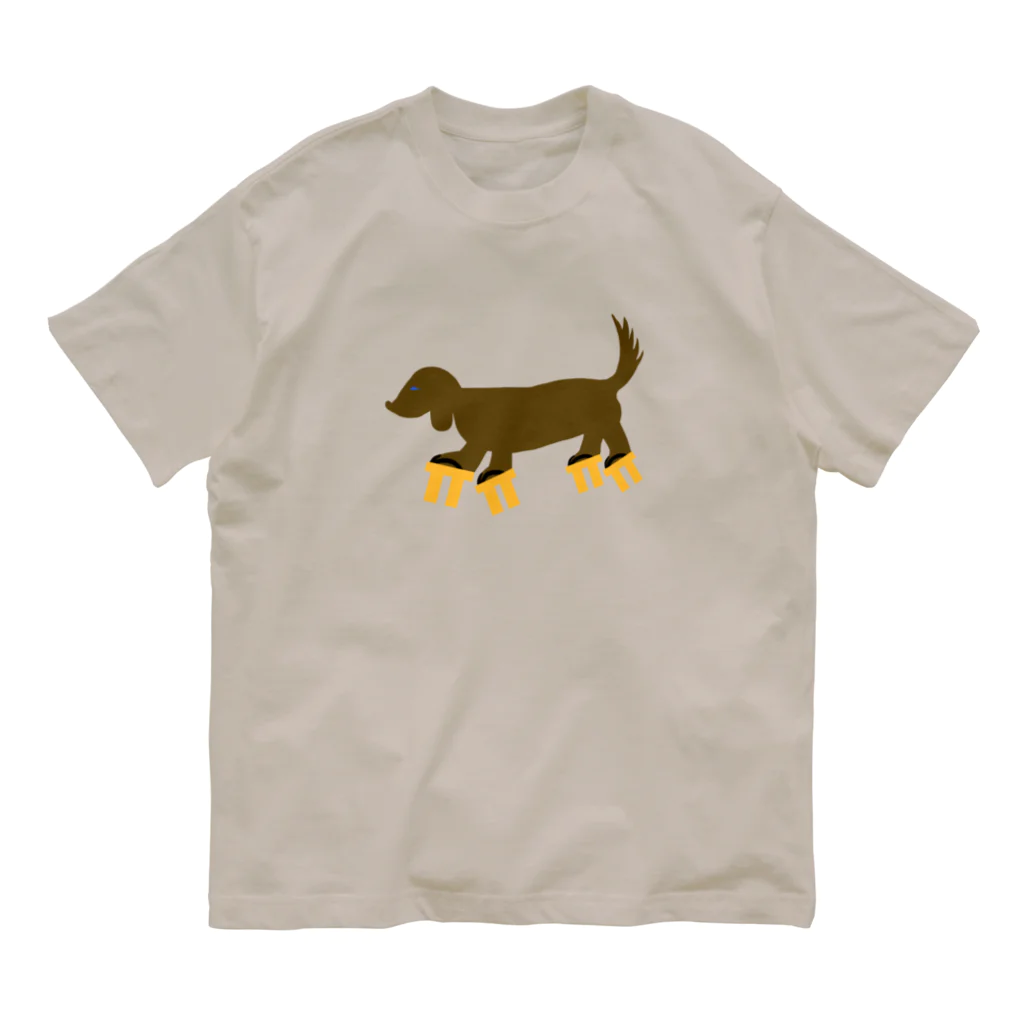 CHOSANAの高下駄を履いた犬 オーガニックコットンTシャツ