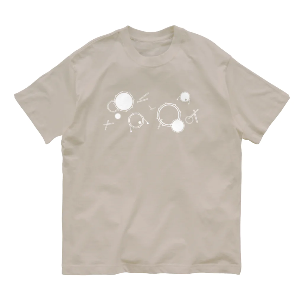 音楽と和の雑貨屋　たむたむの【ドラムの日2022】ドラムごろごろ　白 Organic Cotton T-Shirt