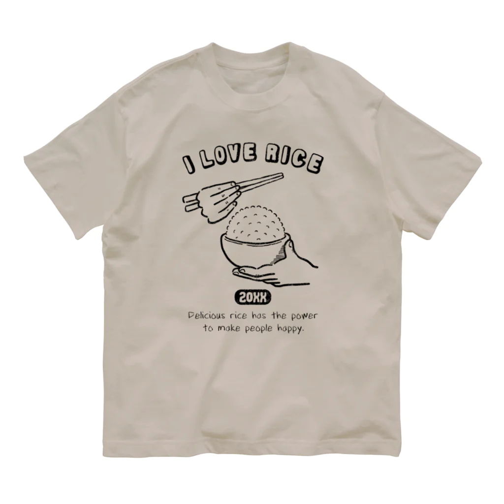 mincruのI love rice. オーガニックコットンTシャツ