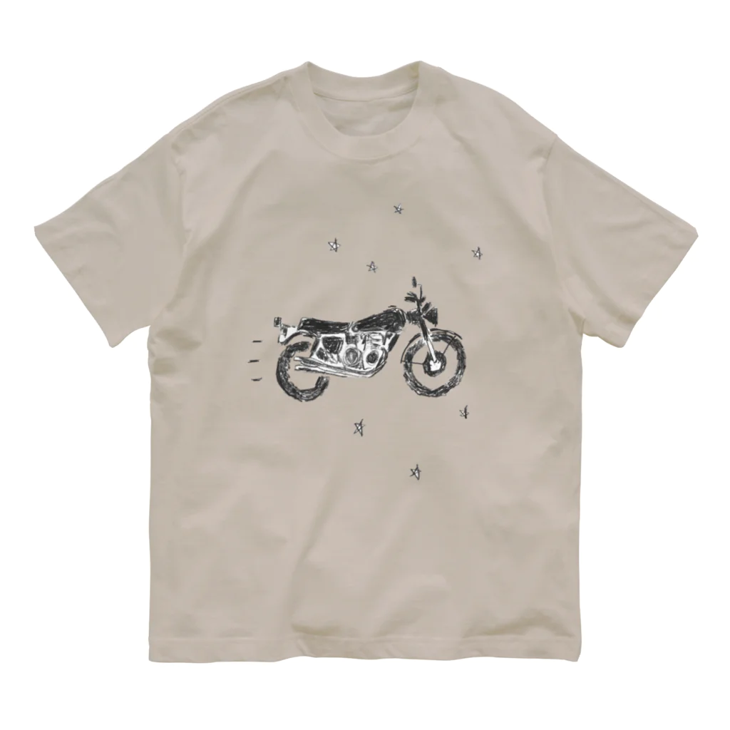 NIKORASU GOのノスタルジーデザイン「バイクで走り去る」 Organic Cotton T-Shirt