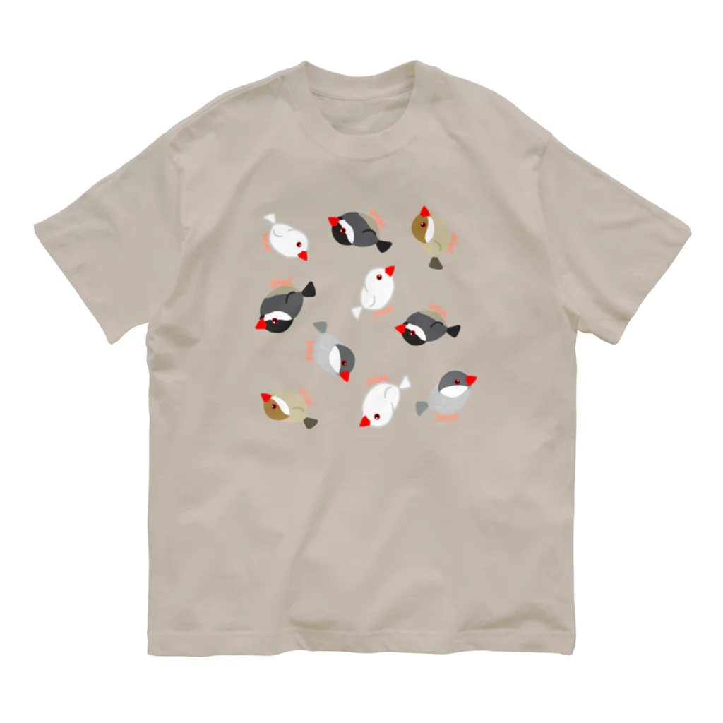 Lily bird（リリーバード）の可愛い文鳥わらわら Organic Cotton T-Shirt