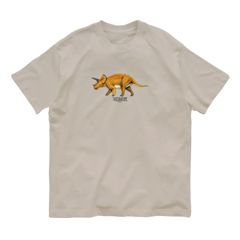 オガワユミエのトリケラトプス Organic Cotton T-Shirt