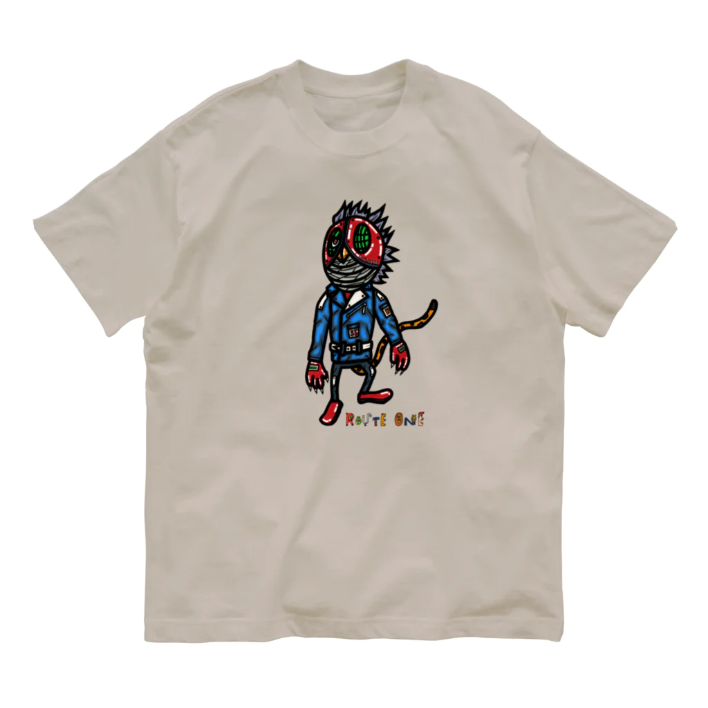 oekaki/ROUTE ONEのHIDE乃LEADER オーガニックコットンTシャツ