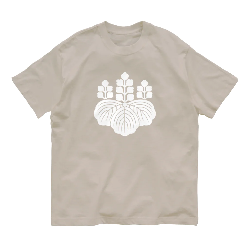 戦国神社 -戦国グッズ専門店-の豊臣秀吉/太閤/五七の桐/ホワイト Organic Cotton T-Shirt