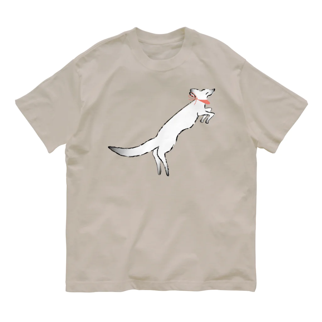 Amiの狐の手毬唄-鳥居狛狐弐- オーガニックコットンTシャツ