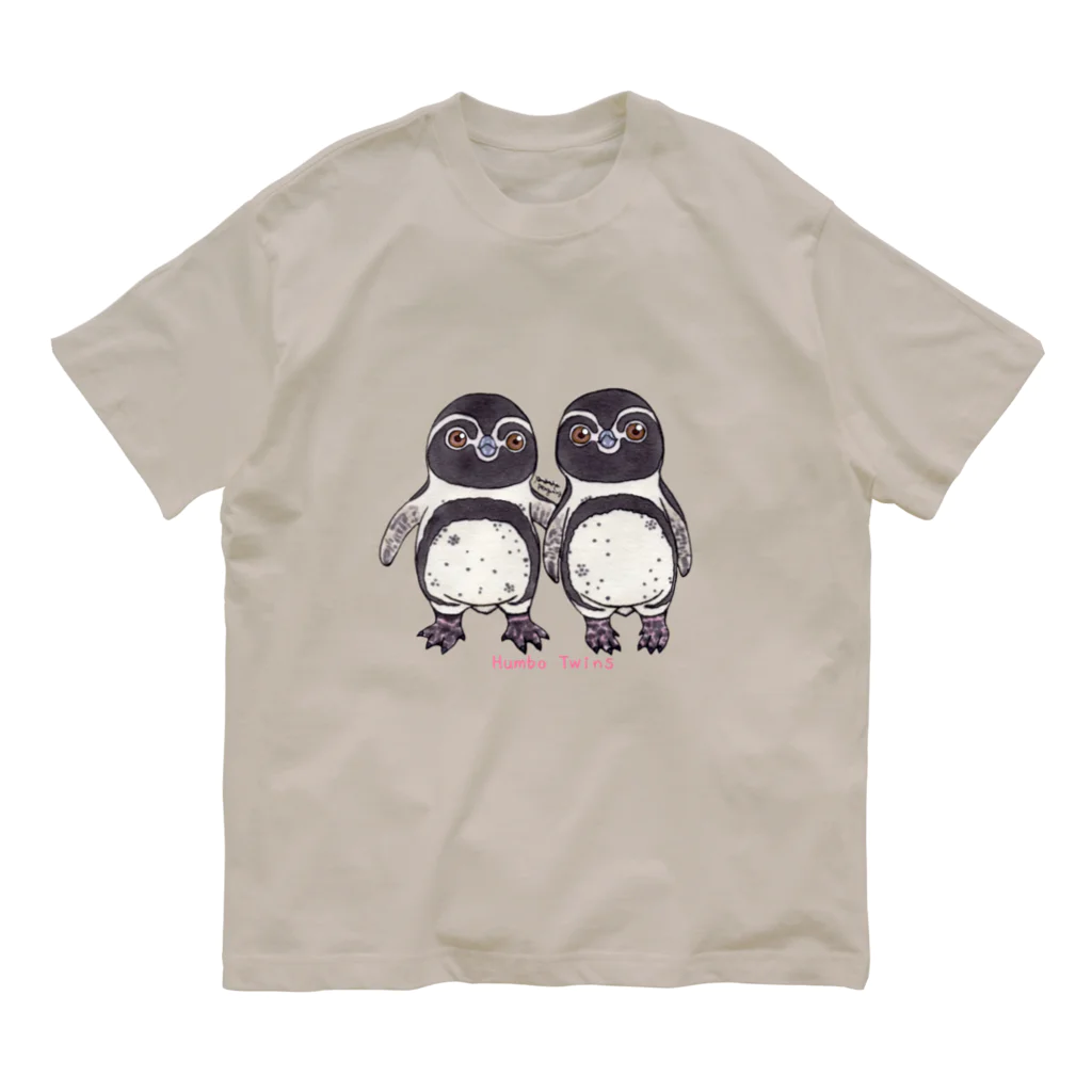 ヤママユ(ヤママユ・ペンギイナ)のふたごのフンボルトペンギン Organic Cotton T-Shirt