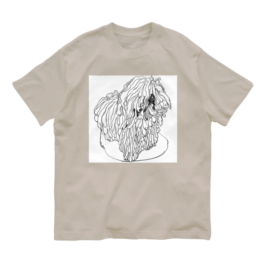 光平洋子のかしこいプーリー犬　3さい、立ちました。puli illustration  Organic Cotton T-Shirt