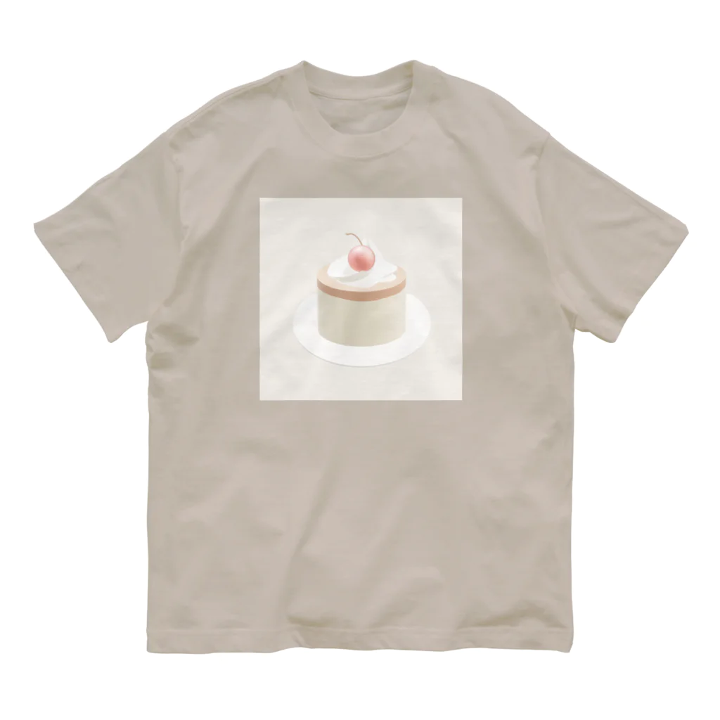 糖のレトロカフェのプリン オーガニックコットンTシャツ
