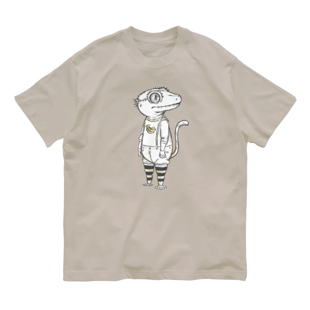 MIKAERUのクレステッドゲッコーさん オーガニックコットンTシャツ