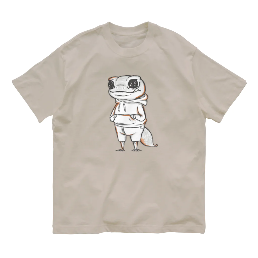 MIKAERUのナメハダタマオヤモリさん オーガニックコットンTシャツ