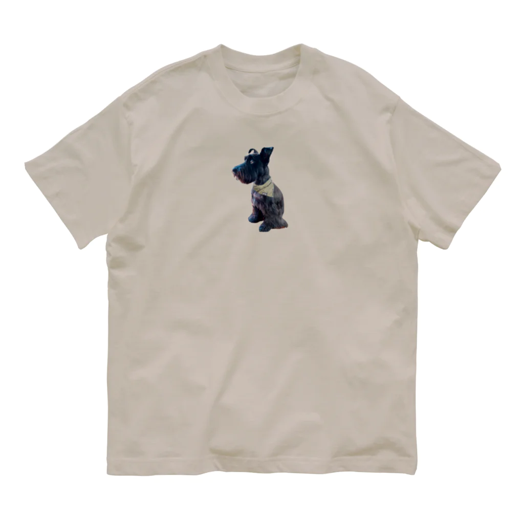 KURO のおすわりKURO シュナウザー 黒い犬 dog クロ Organic Cotton T-Shirt