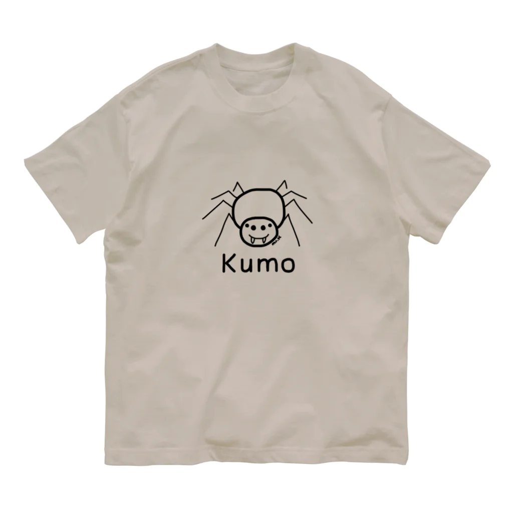 MrKShirtsのKumo (クモ) 黒デザイン オーガニックコットンTシャツ