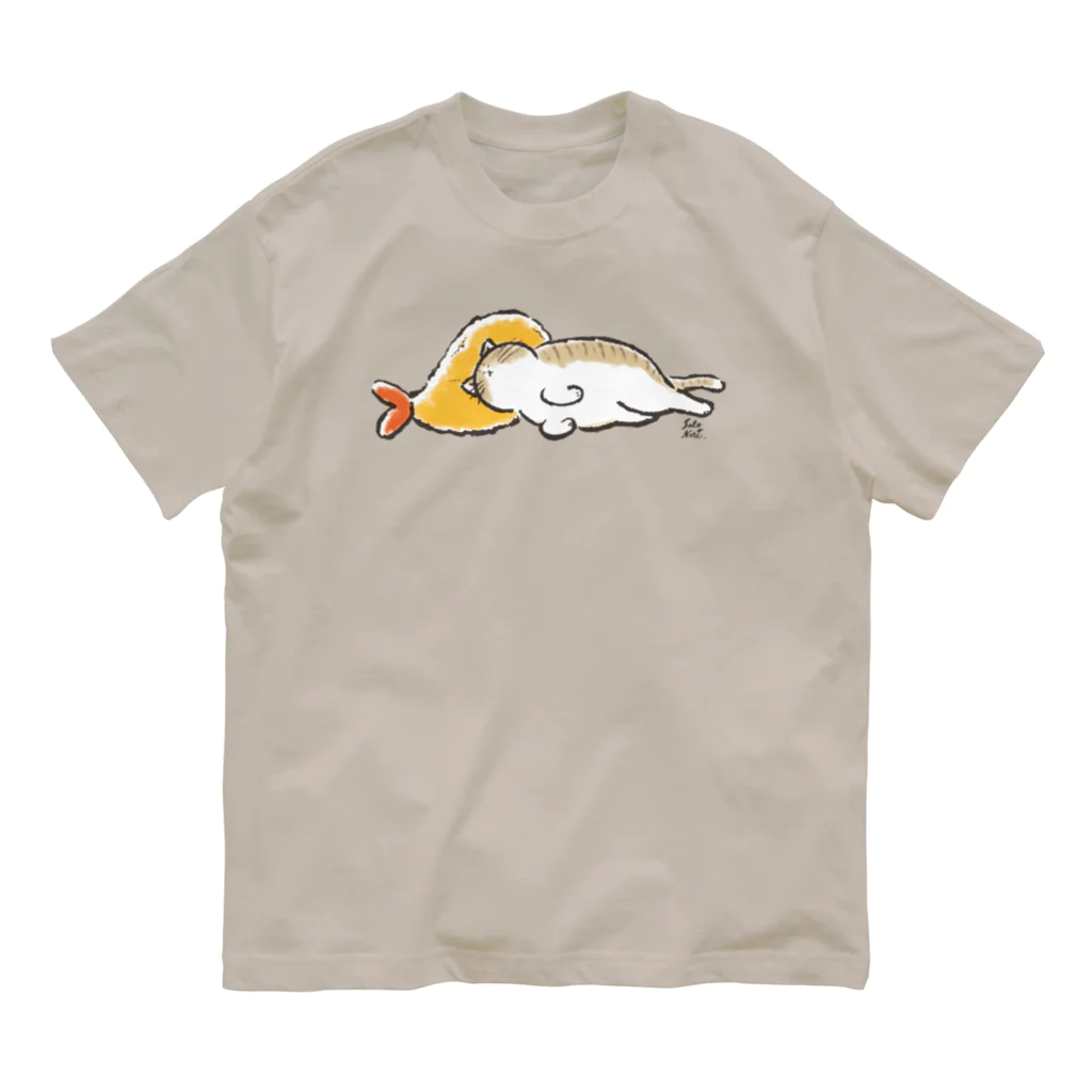 サトウノリコ*のピスピスゆーて寝るネコ【キジ白】 オーガニックコットンTシャツ